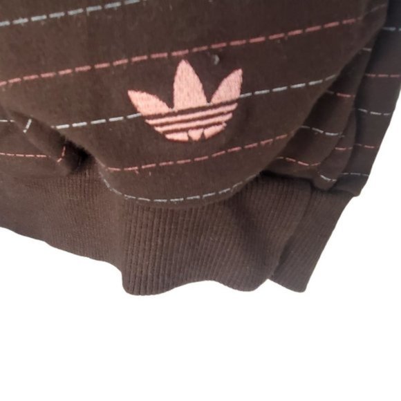 Adidas Brown Striped Casual Hoodie Women Sweatshirt. Size Large - Picture 4 of 5